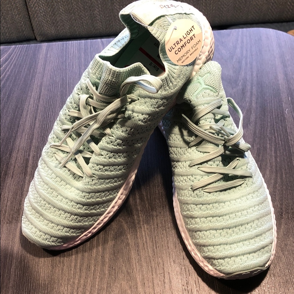Danskin Mint Green Knit Slip-On Sneakers